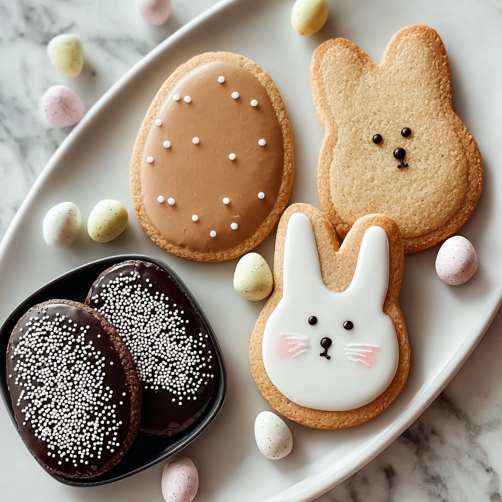 Chocolate Dipped Easter Bunny Sugar Cookies Recipe - Recipe Image