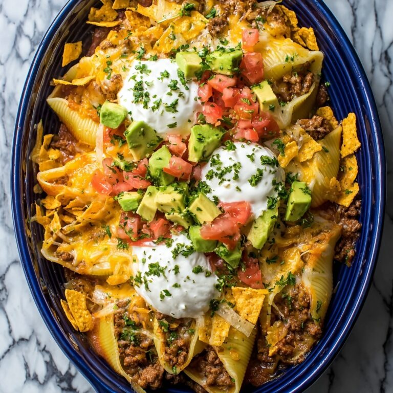 Mexican Stuffed Shells with Beef, Cheese, and Crispy Corn Chips Recipe