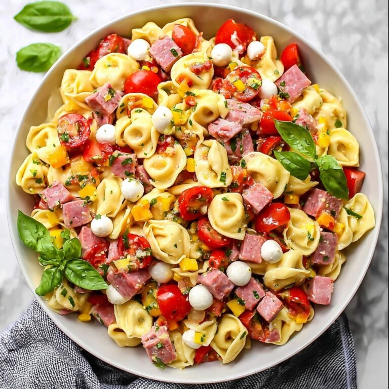 Tortellini Pasta Salad with Fresh Mozzarella, Salami, and Herb Vinaigrette Recipe