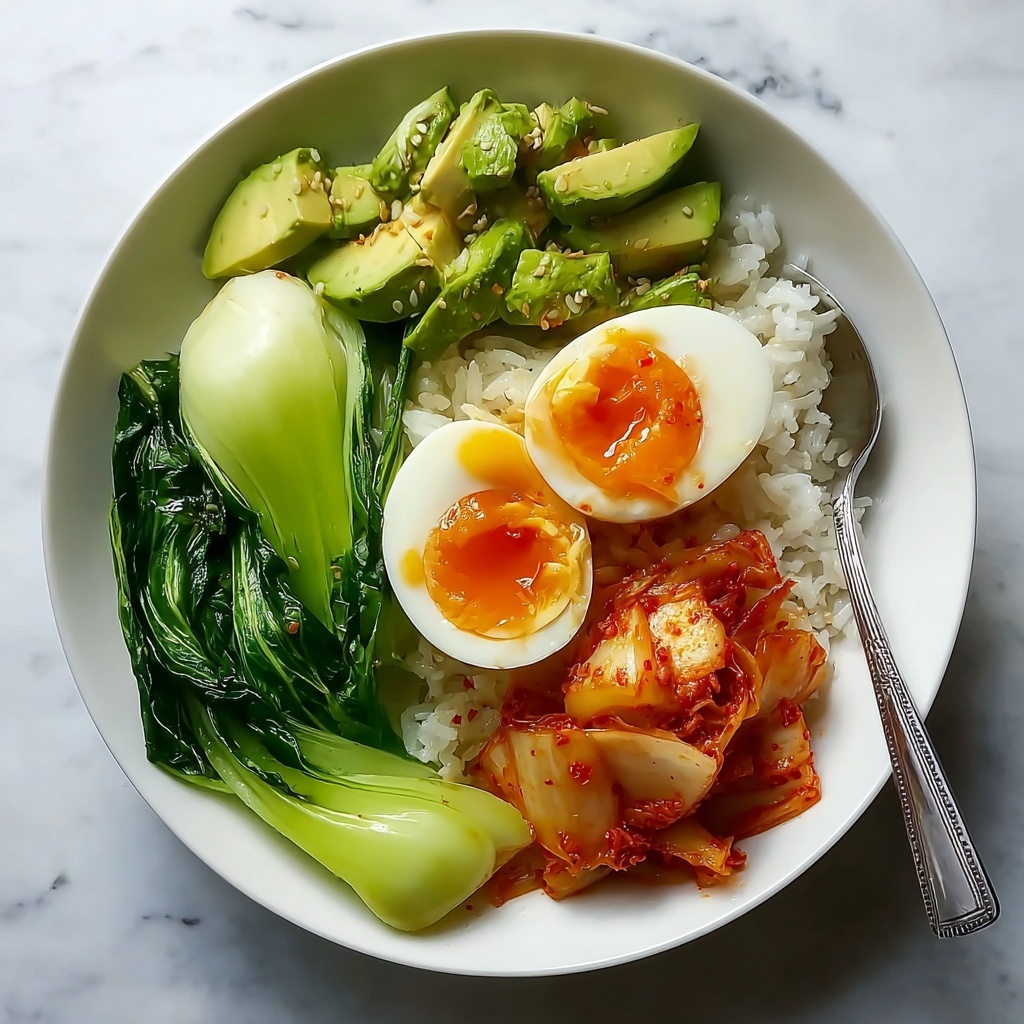 Kimchi Rice Bowl with Jammy Eggs Recipe - Recipe Image