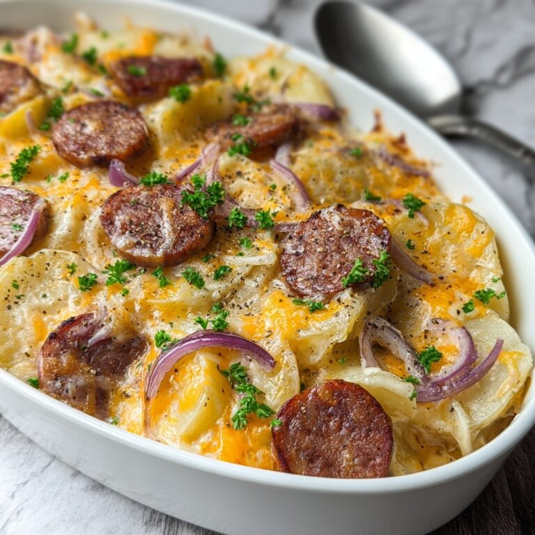 Crockpot Pierogi Casserole with Kielbasa Recipe