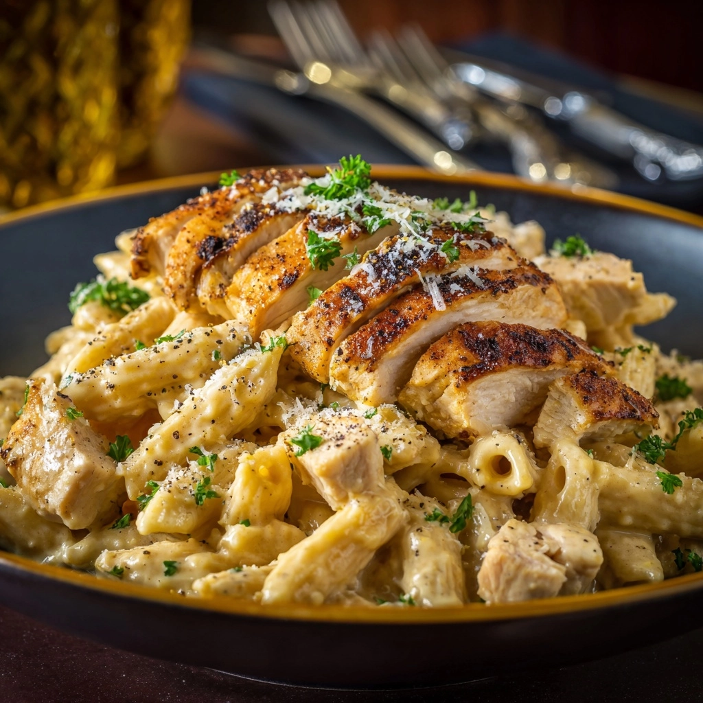Creamy Garlic Chicken Pasta Recipe - Recipe Image