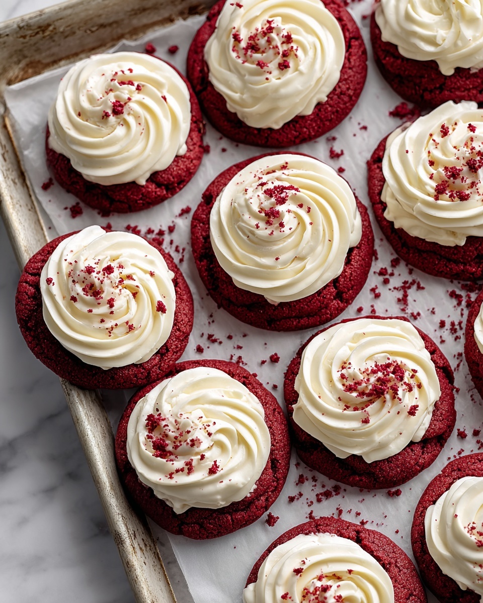 Red Velvet Cupcake Cookies with Cream Cheese Filling Recipe - Recipe Image
