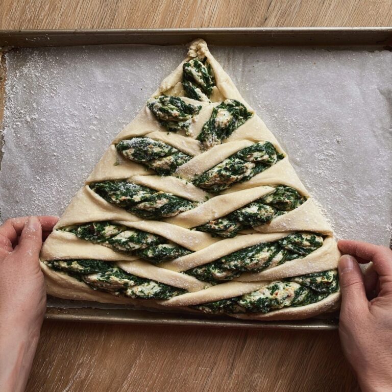 Christmas Tree Spinach Dip Breadsticks Recipe