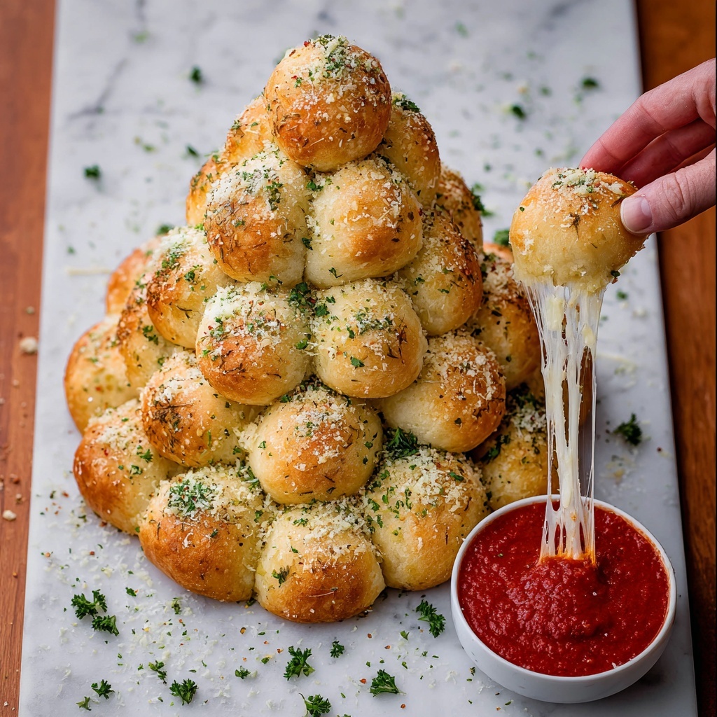 Christmas Tree Pull Apart Bread Recipe - Recipe Image