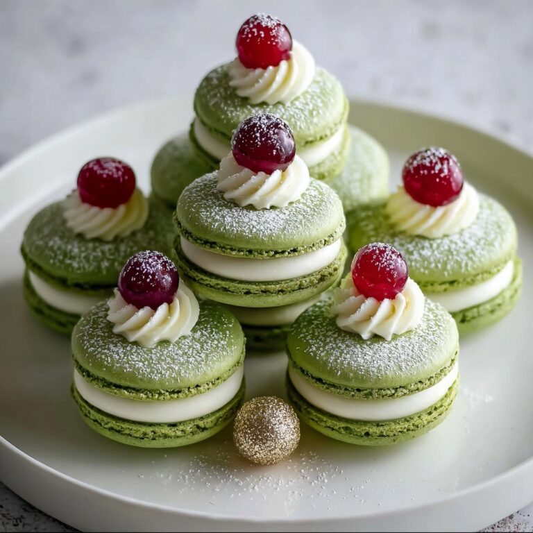 Christmas Tree Macaron Cake Recipe