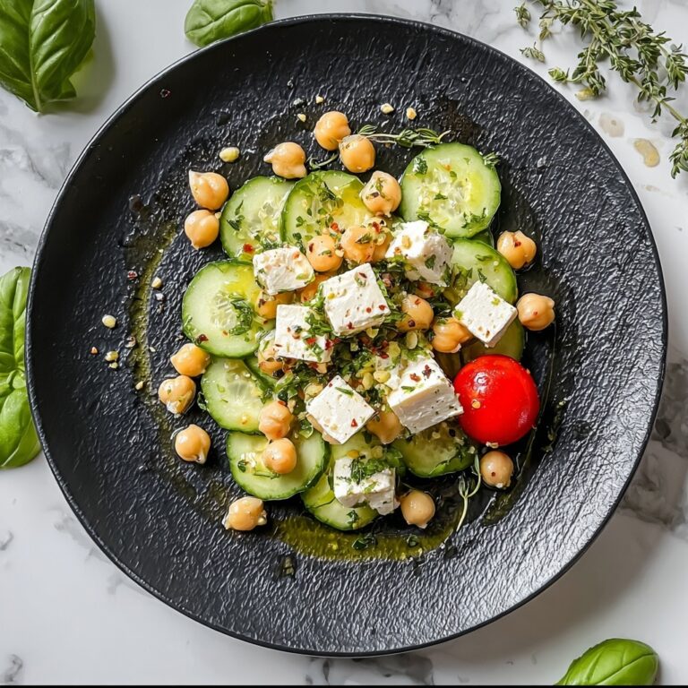 Herby Cucumber Salad with Feta and Chickpeas Recipe