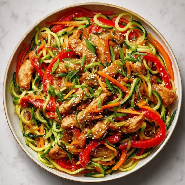 Garlic Chicken Zucchini Noodles Stir Fry Recipe