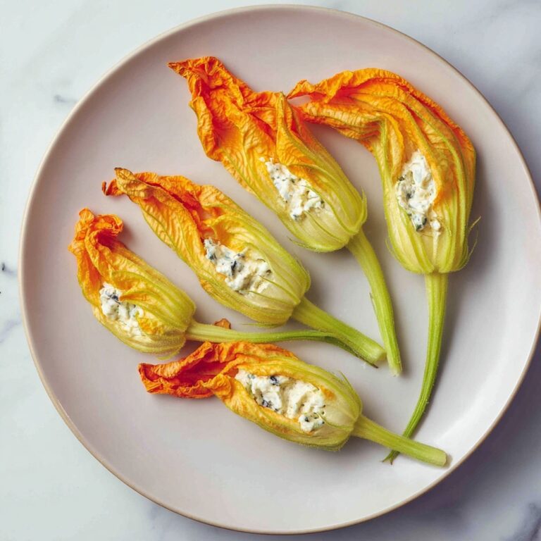 Stuffed Squash Blossoms with Goat’s Cheese and Mustard Recipe