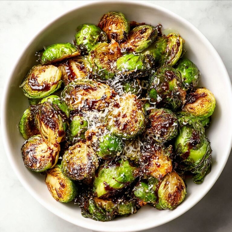 Air Fryer Brussels Sprouts with Parmesan and Balsamic Glaze Recipe