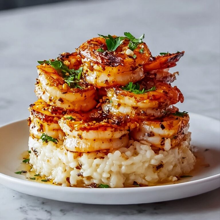 Garlic Butter Shrimp and Rice Stack Recipe