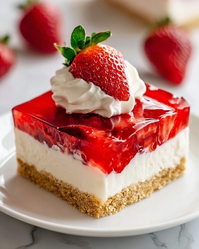 Jello Pretzel Salad with Fresh Strawberries and Cream Recipe