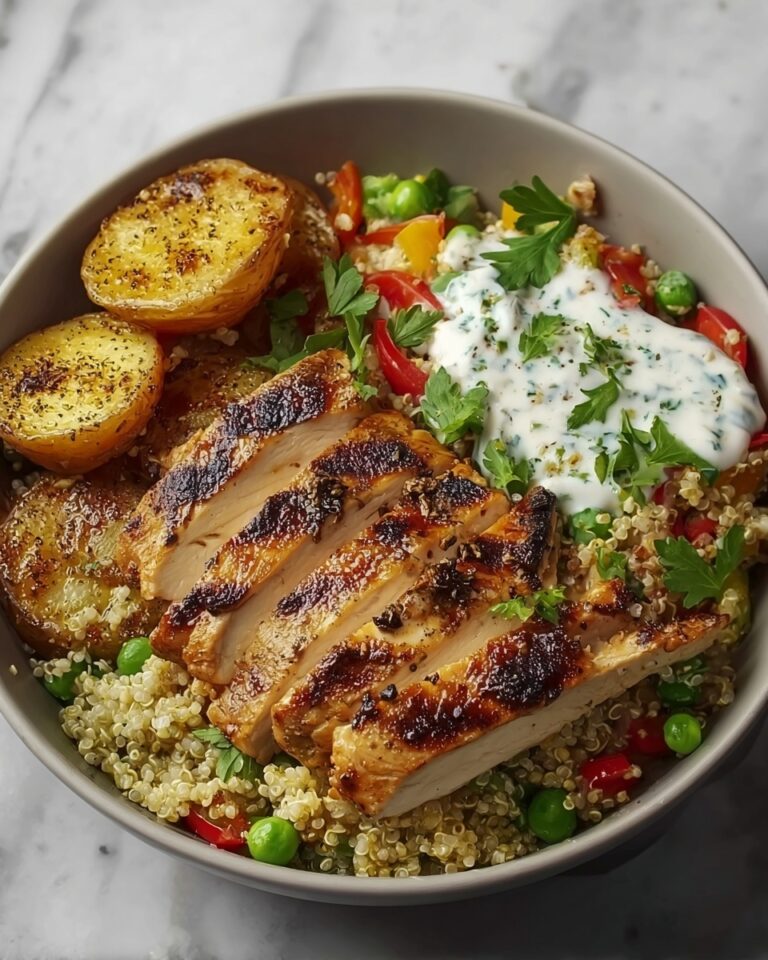 Chicken Quinoa Bowl with Tomatoes, Cucumber, and Feta Recipe