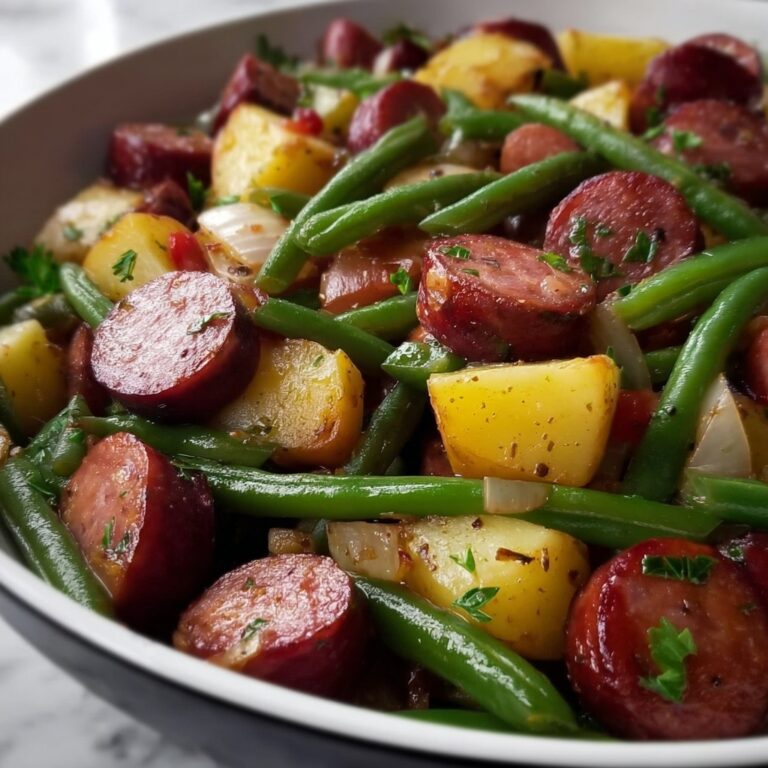 Sautéed Potatoes and Green Beans with Smoked Sausage Recipe