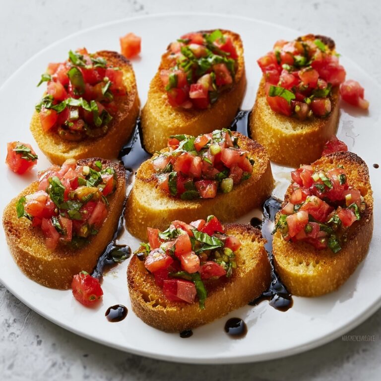 Easy Tomato Bruschetta with Fresh Basil and Parmesan Recipe