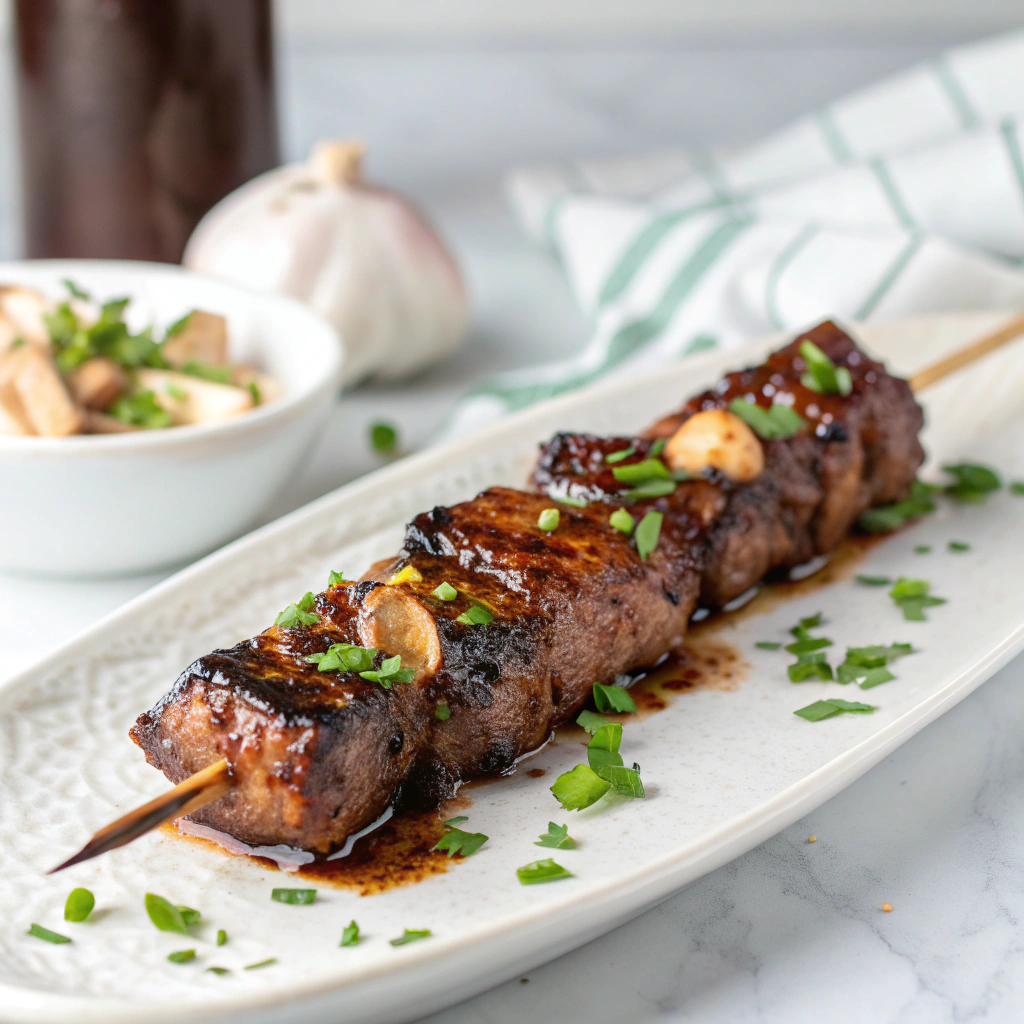 Cajun Garlic Parmesan Air Fryer Steak Skewers Recipe - Recipe Image