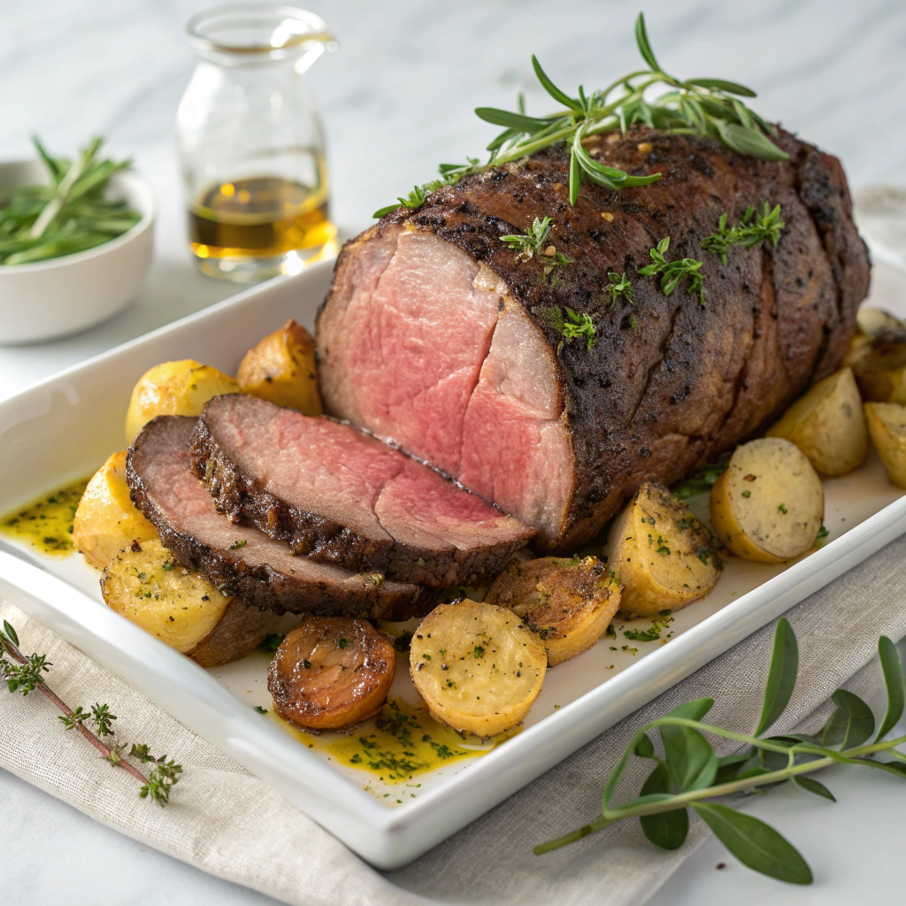 Mediterranean-Style Roasted Leg of Lamb Recipe - Recipe Image
