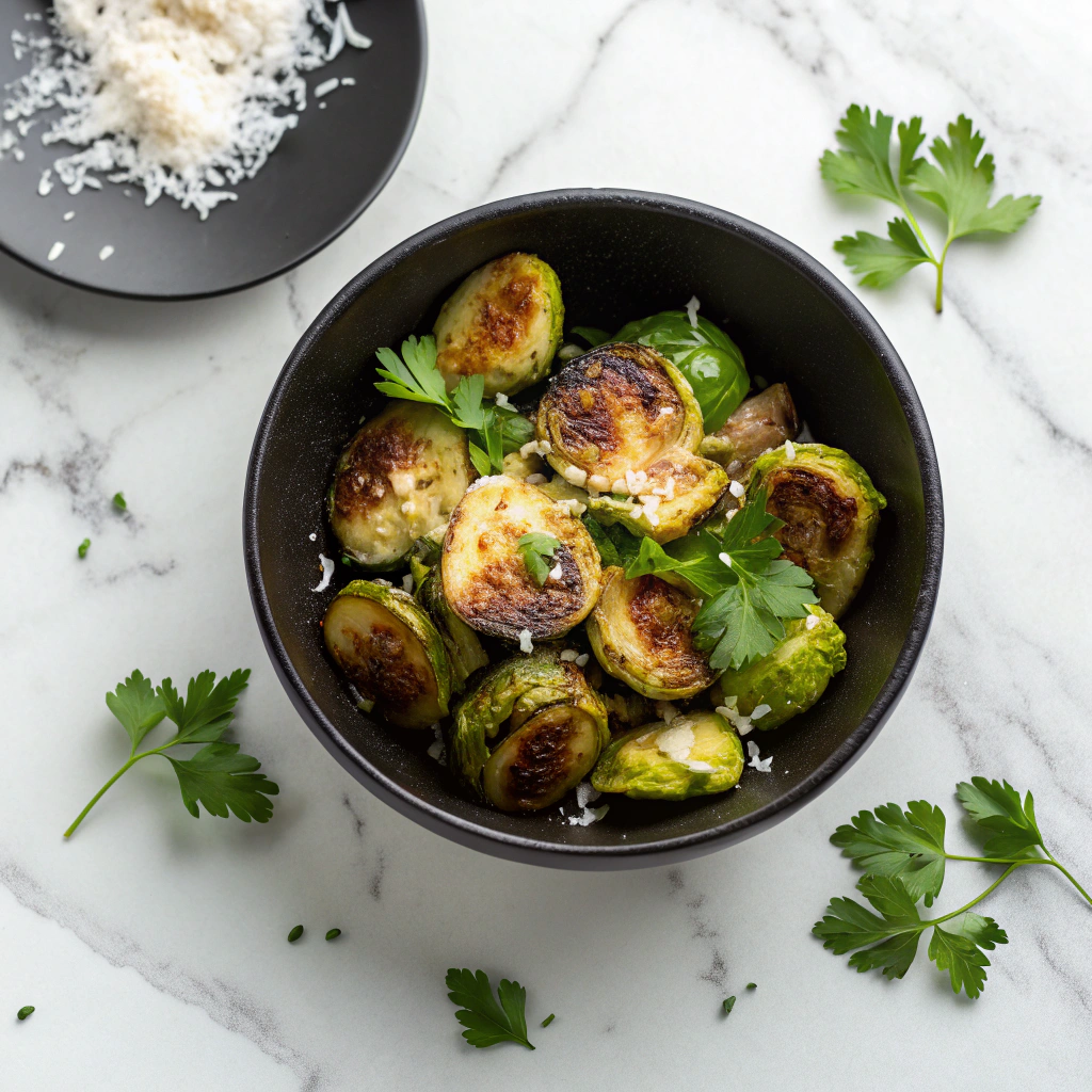 Parmesan Brussels Sprouts: Crispy Oven-Roasted Delight Recipe - Recipe Image