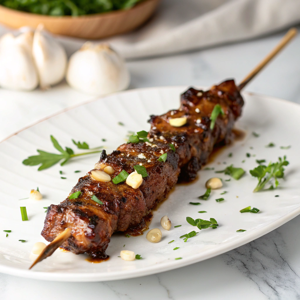 Cajun Garlic Parmesan Air Fryer Steak Skewers Recipe - Recipe Image