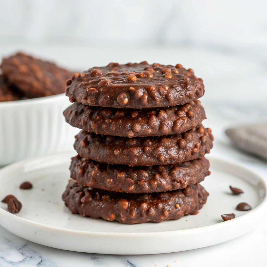 No-Bake Chocolate Peanut Butter Oat Cookies Recipe - Recipe Image
