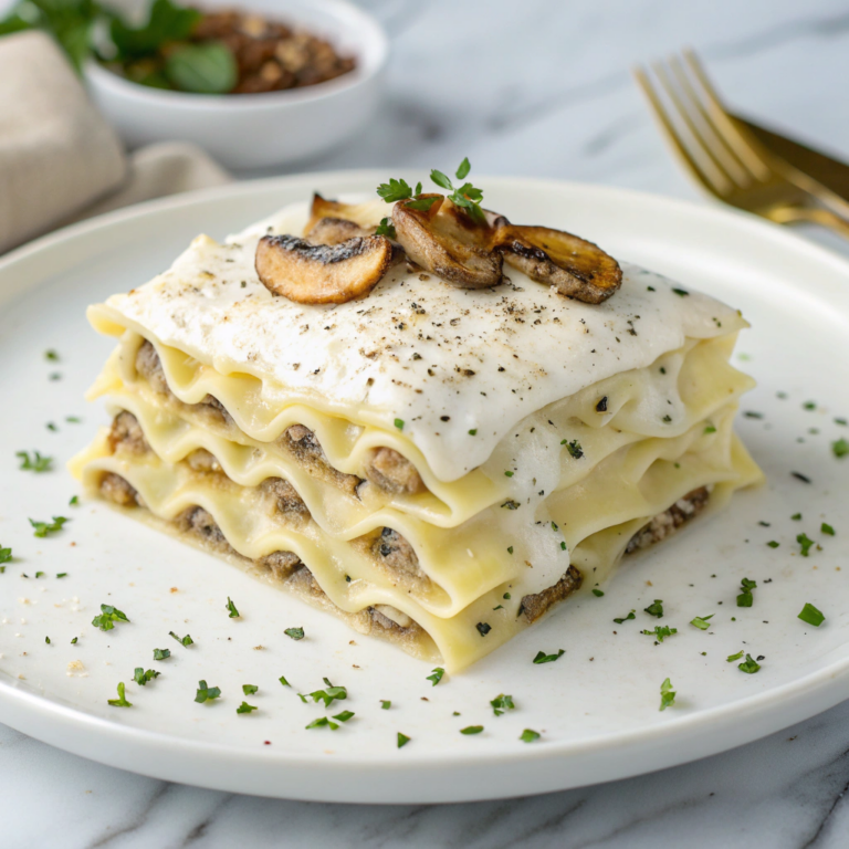 Mushroom Chicken Alfredo Lasagna Recipe