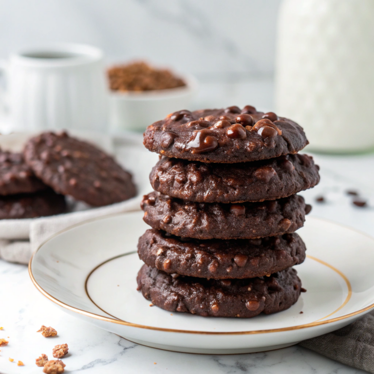 No-Bake Chocolate Peanut Butter Oat Cookies Recipe