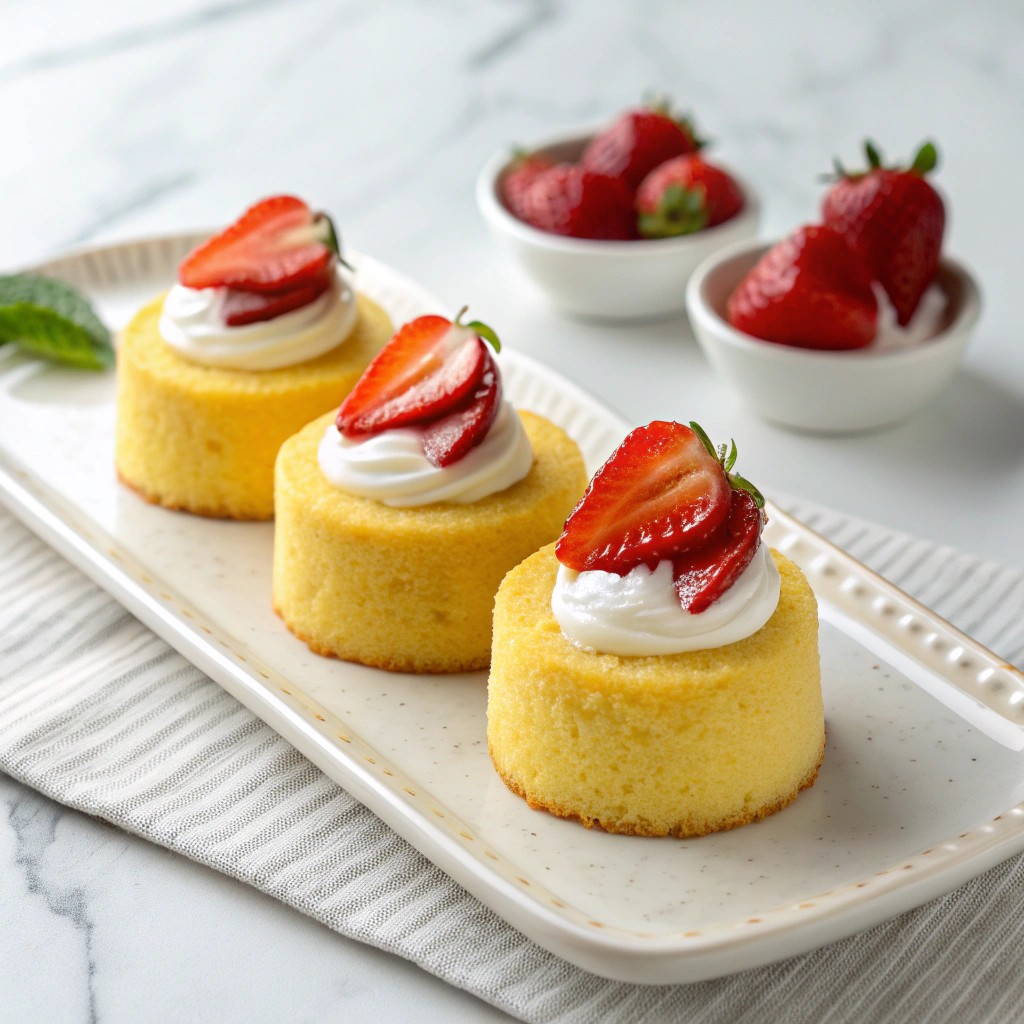 Miniature Baked Cheesecakes with Strawberry Topping Recipe - Recipe Image