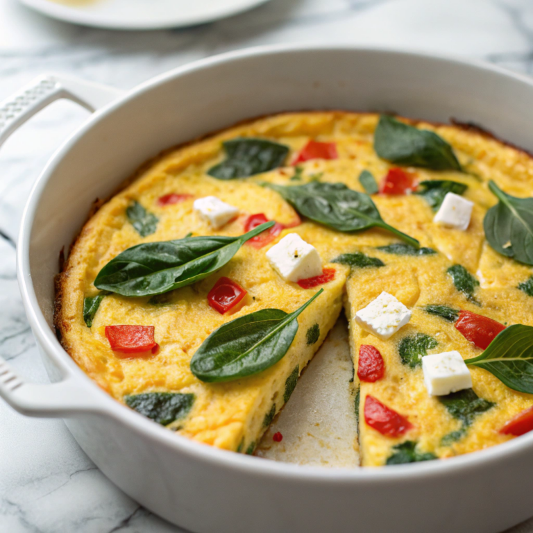 Red Pepper, Spinach, and Goat Cheese Frittata Recipe