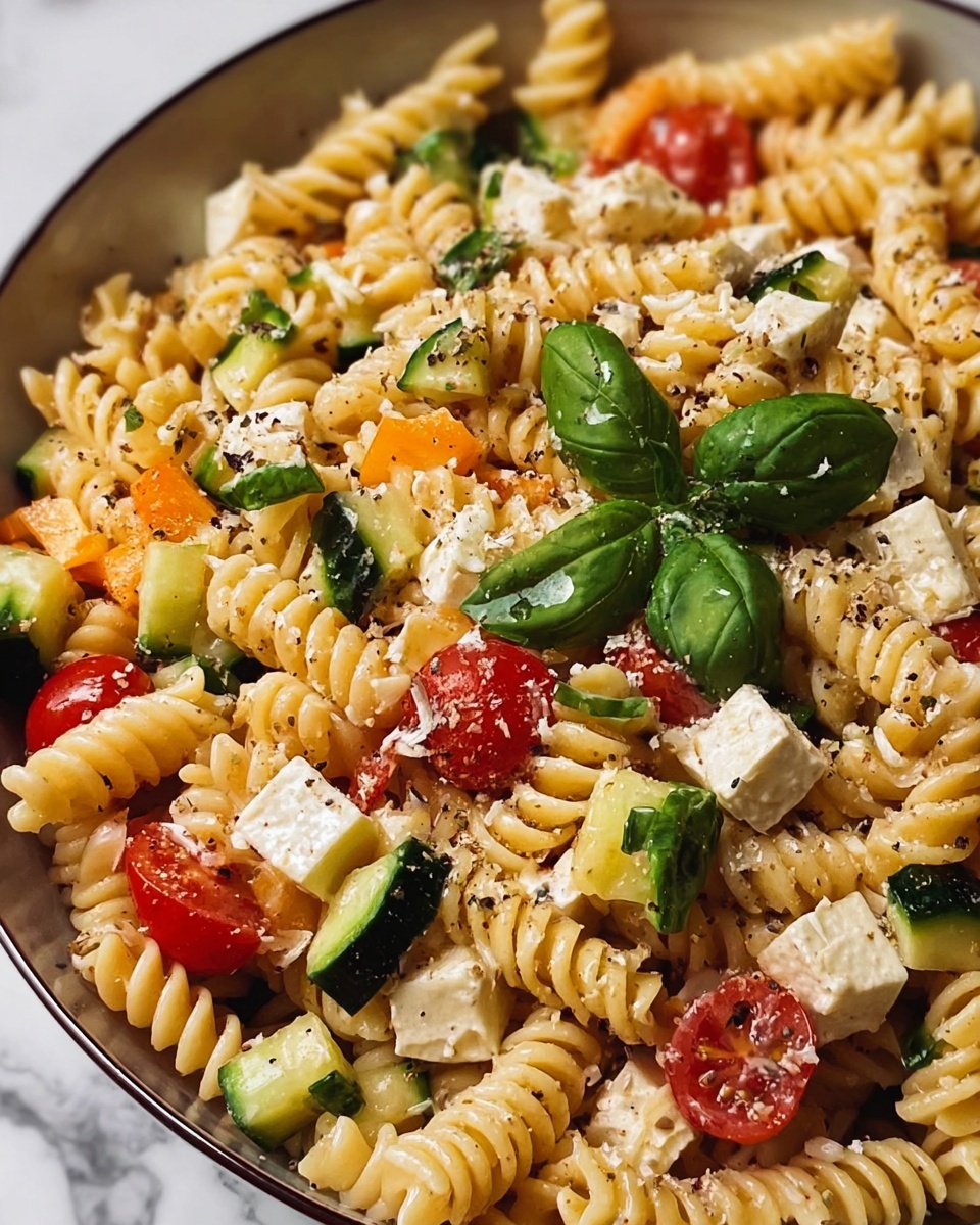 Vegetable Pasta Salad with Cherry Tomatoes and Fresh Herbs Recipe - Recipe Image