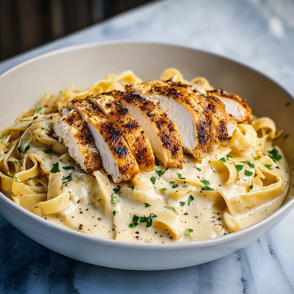 Skinny Low-Fat Chicken Fettuccine Alfredo Recipe - Recipe Image