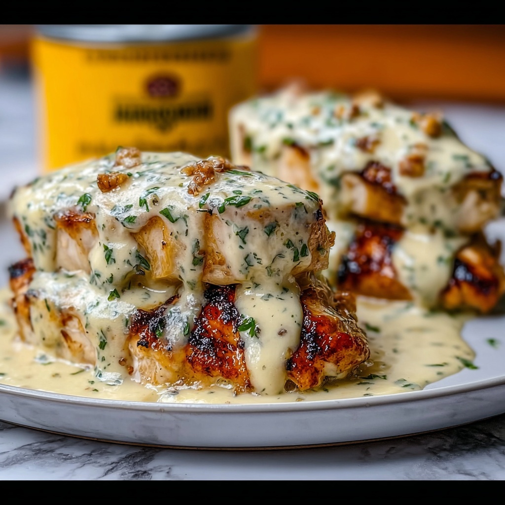 Grilled Stuffed Chicken with Cream Sauce Recipe - Recipe Image