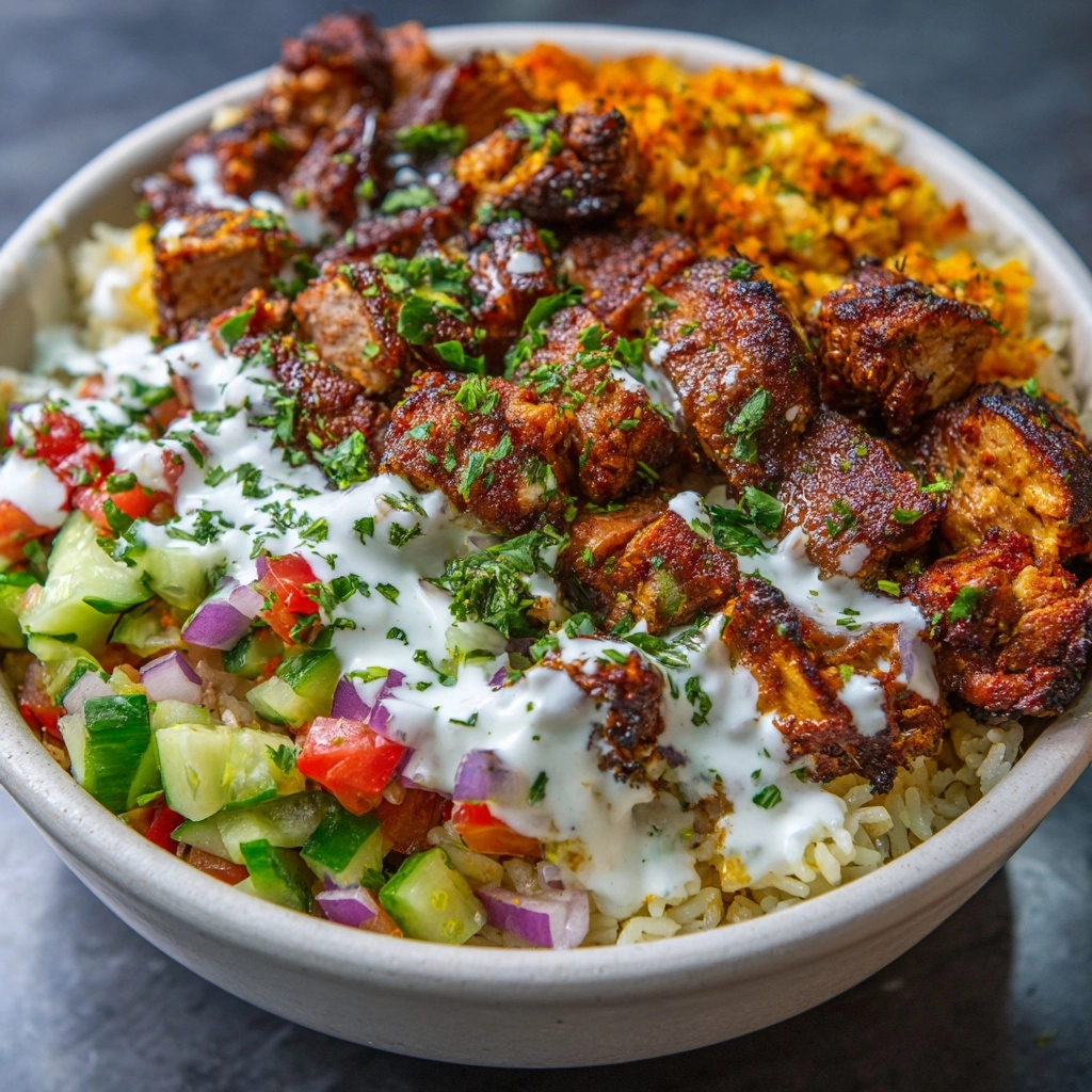 Chicken Shawarma Crispy Rice Salad Recipe - Recipe Image