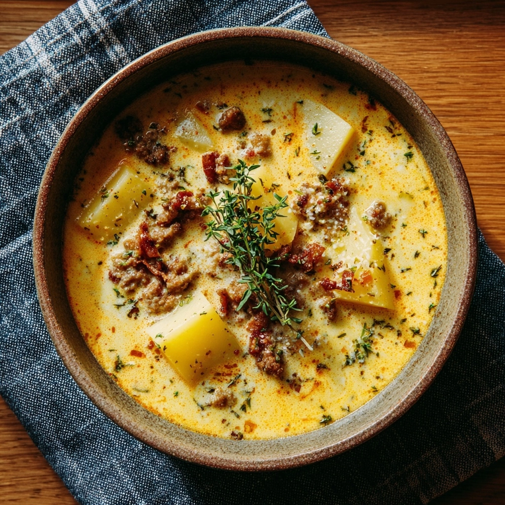 Creamy Potato and Sausage Soup Recipe - Recipe Image