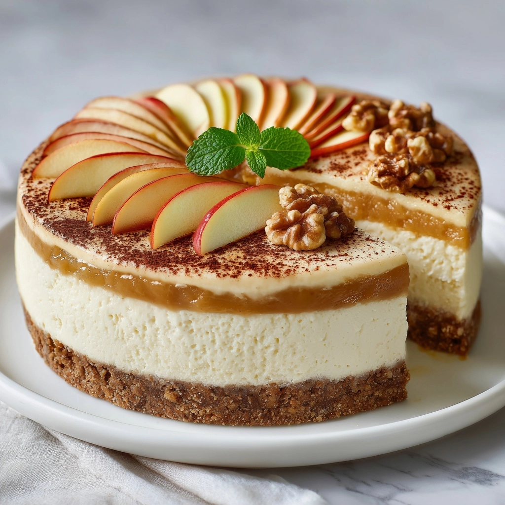 Apple Pie Stuffed Cheesecake Recipe - Recipe Image