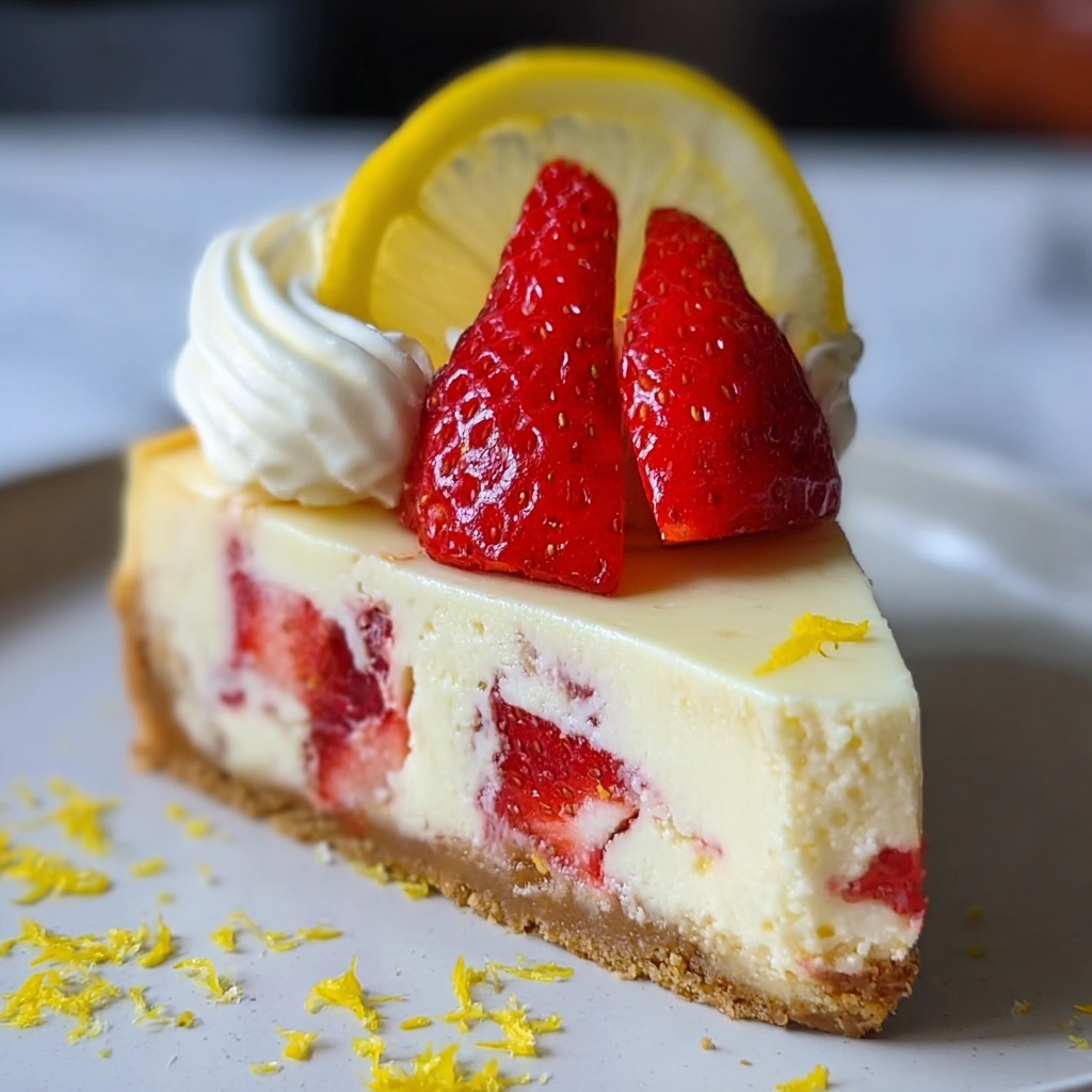 Strawberry Lemon Cheesecake Recipe - Recipe Image
