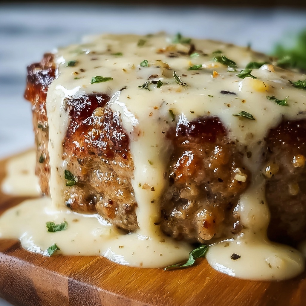 Chicken Cordon Bleu-Inspired Meatloaf with Dijon Gravy Recipe - Recipe Image