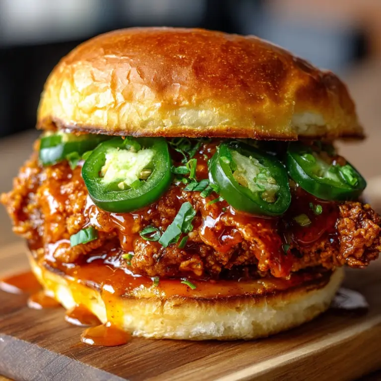 Crispy Fried Chicken Sandwich with Hot Honey and Jalapeños Recipe