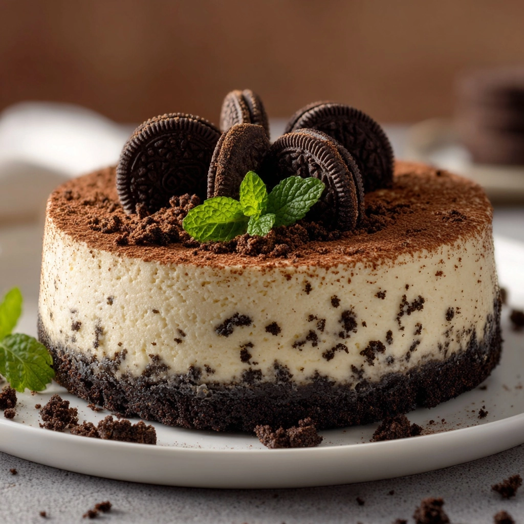 No-Bake Cookies and Cream Cheesecake Recipe - Recipe Image