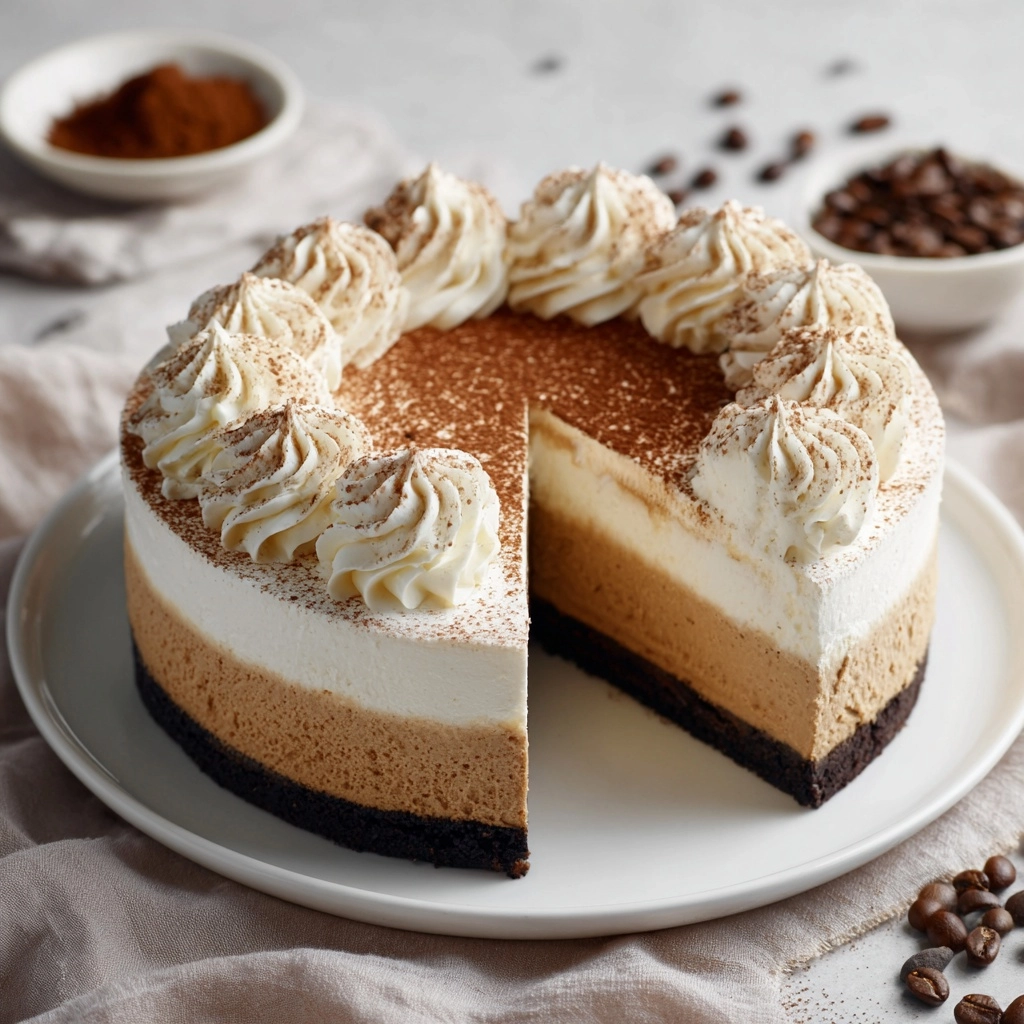 Sumptuous Espresso-Infused Biscuit and Cream Cheese Cake Recipe - Recipe Image