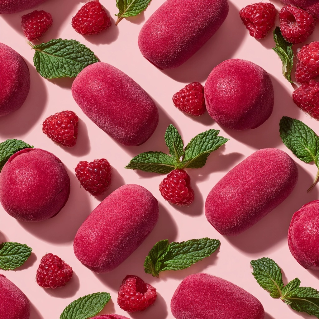 Raspberry Sorbet with Fresh Mint Recipe - Recipe Image