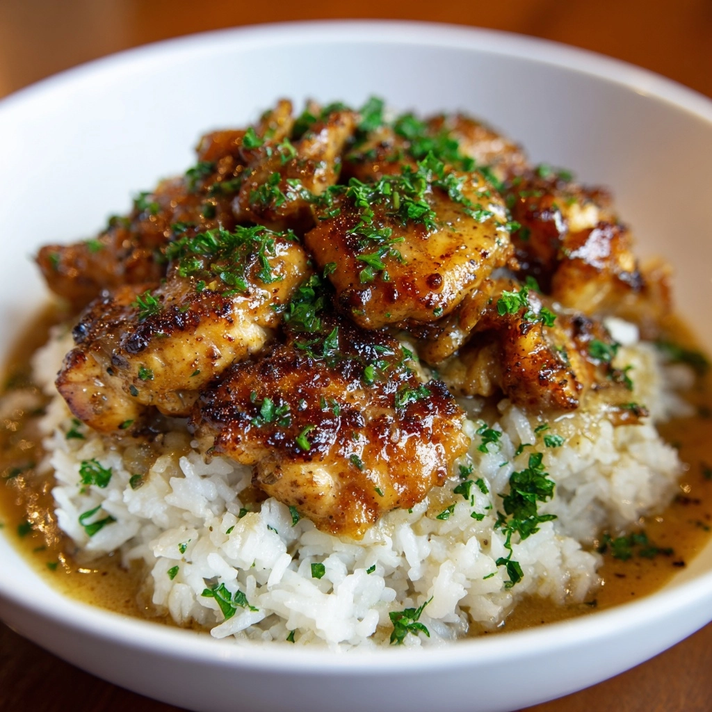 Smothered Chicken and Rice Recipe - Recipe Image