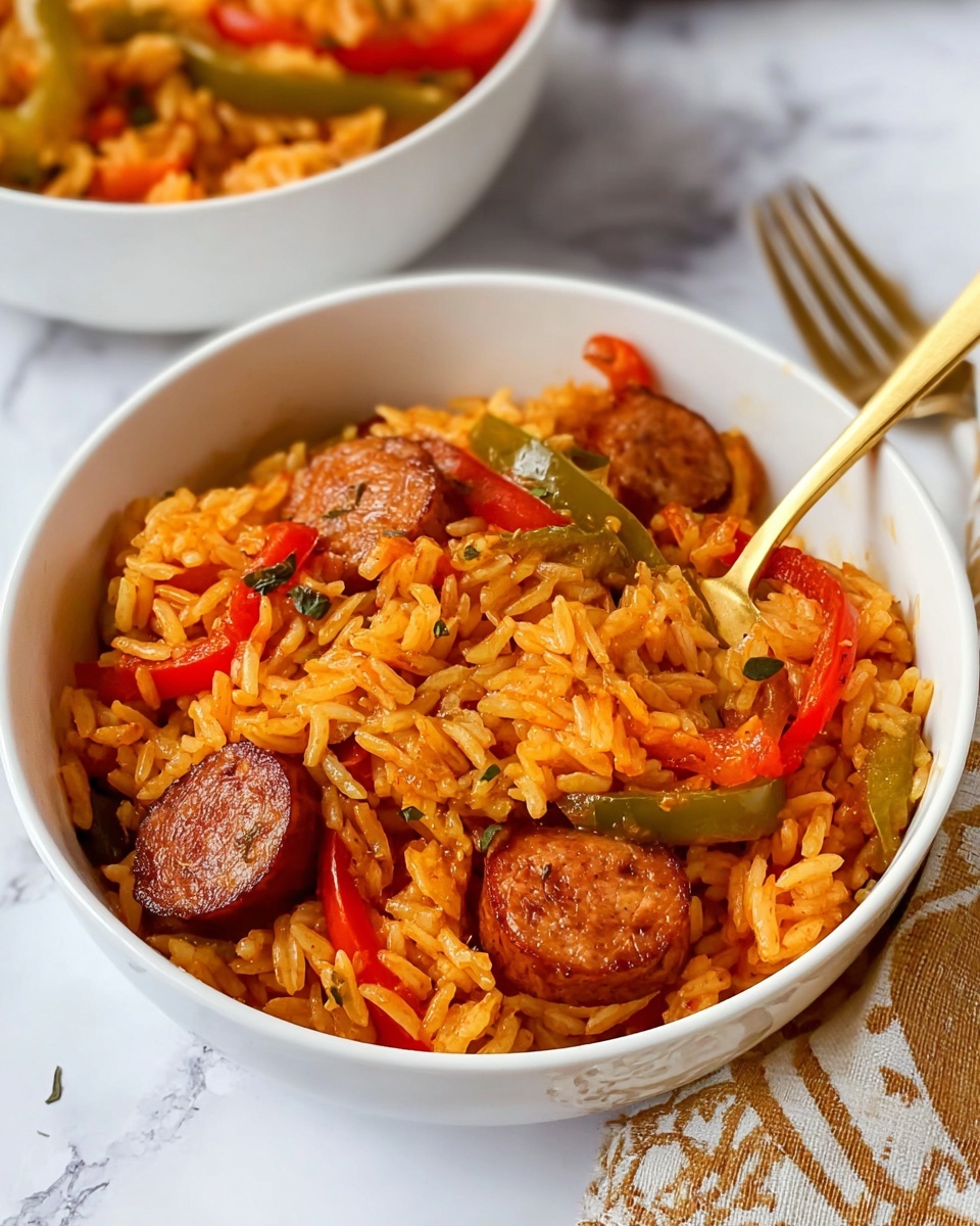 Smoked Sausage and Peppers with Rice Recipe - Recipe Image