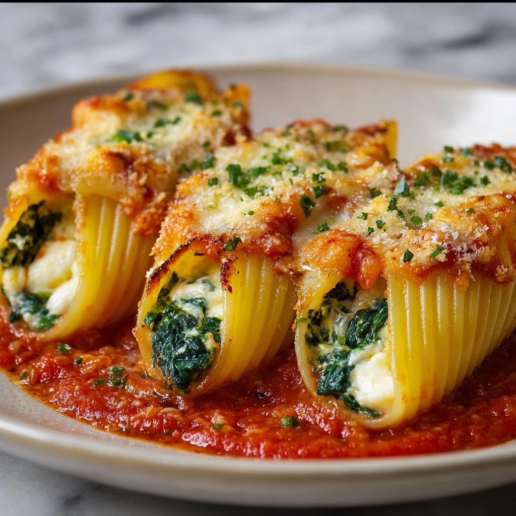 Shrimp and Spinach Stuffed Pasta Rolls with Roasted Red Pepper Cream Recipe - Recipe Image