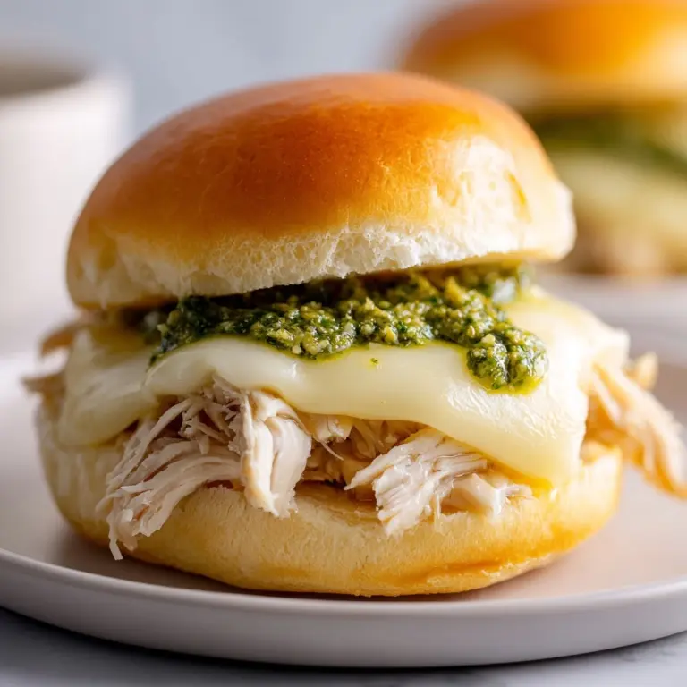 Cheesy Garlic Pesto Chicken Sliders Recipe