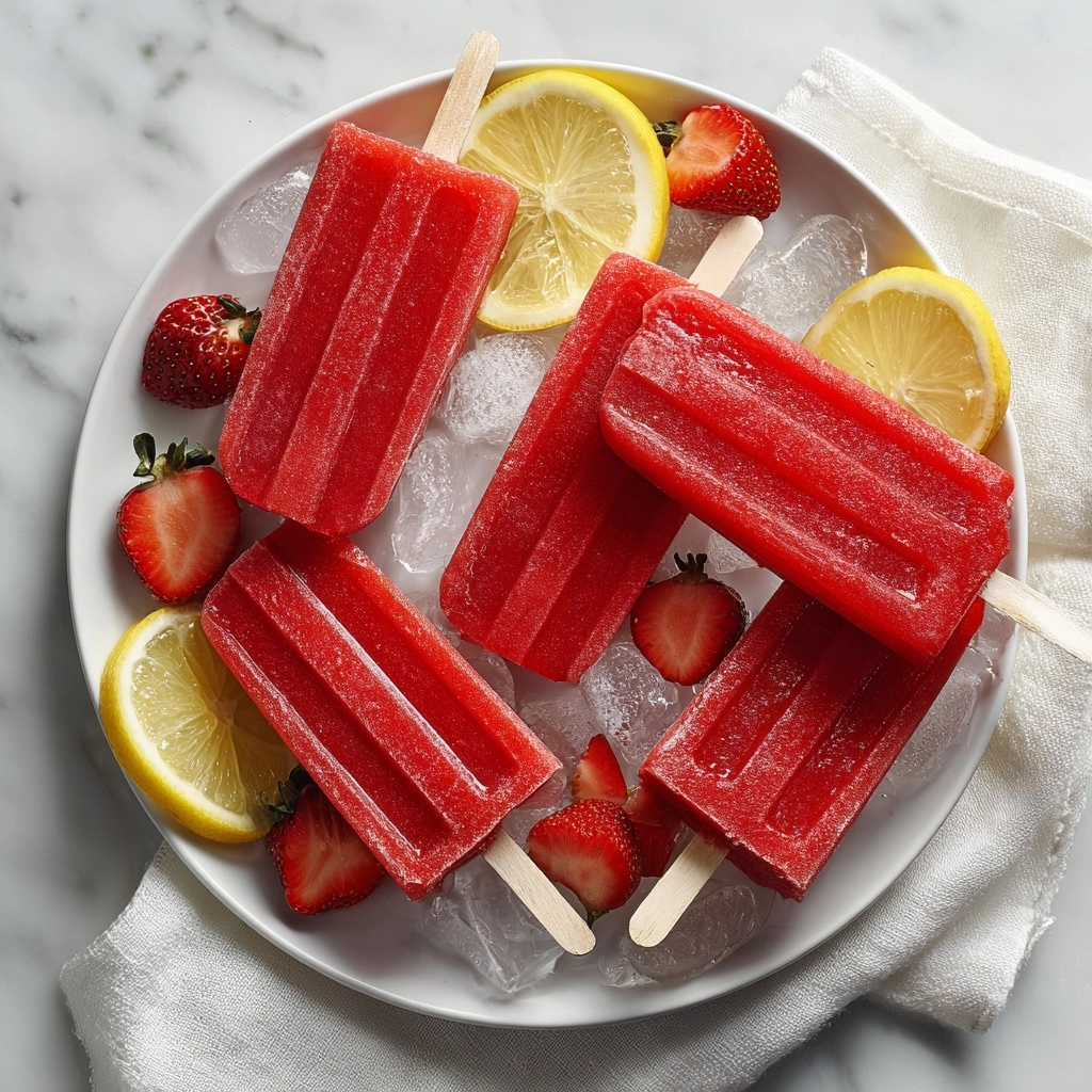 Strawberry Lemonade Popsicles Recipe - Recipe Image