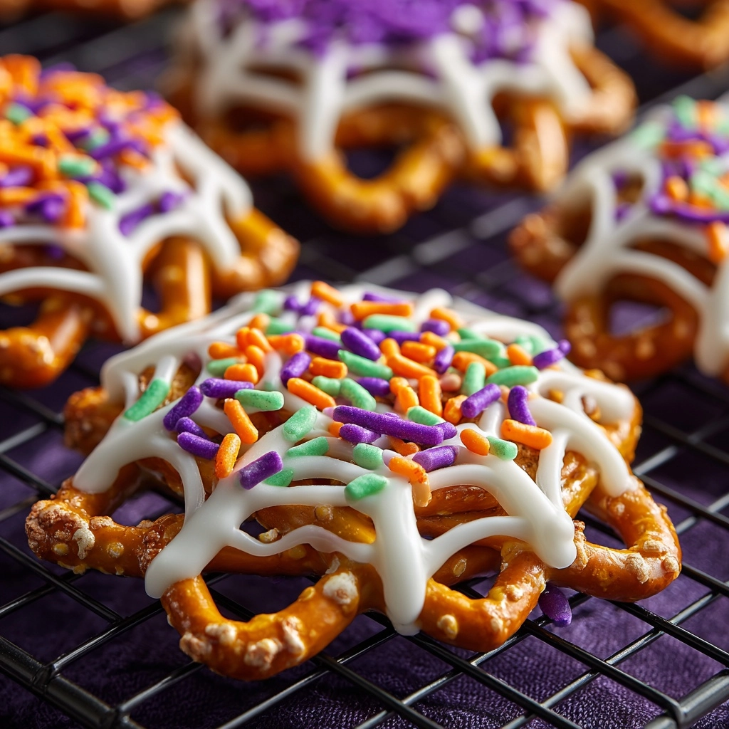 Spider Web Pretzels for a Spooky Treat Recipe - Recipe Image