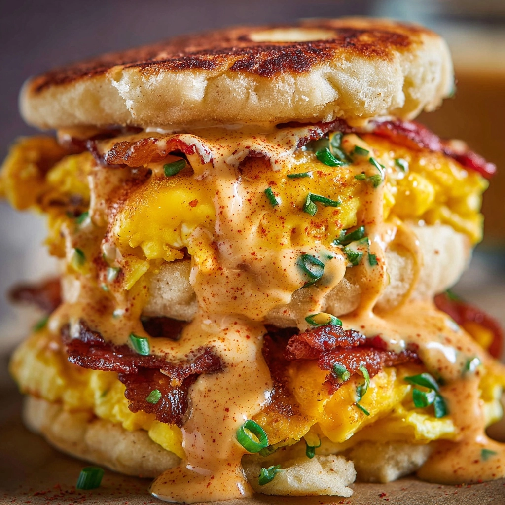 Spicy Chipotle Egg Breakfast Sandwiches Recipe - Recipe Image