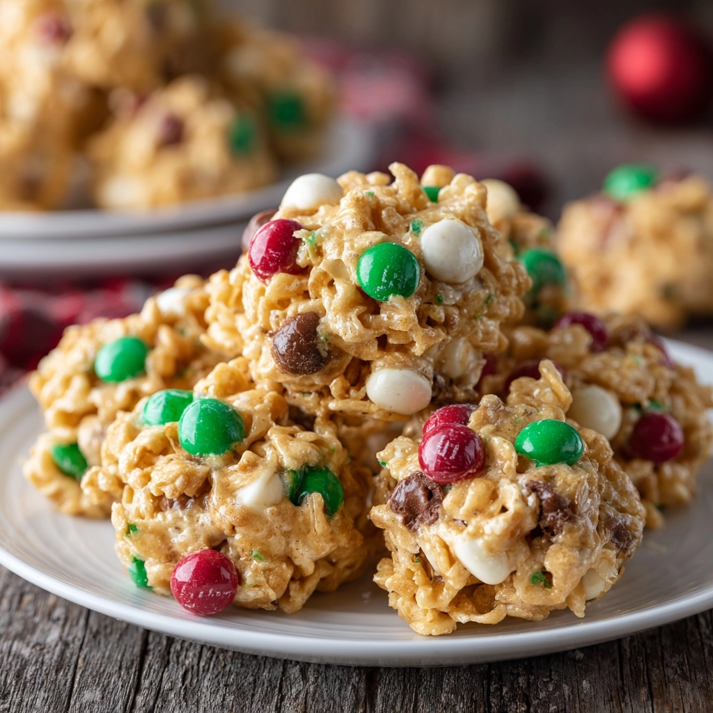 Christmas M&M Peanut Butter Clusters Recipe - Recipe Image