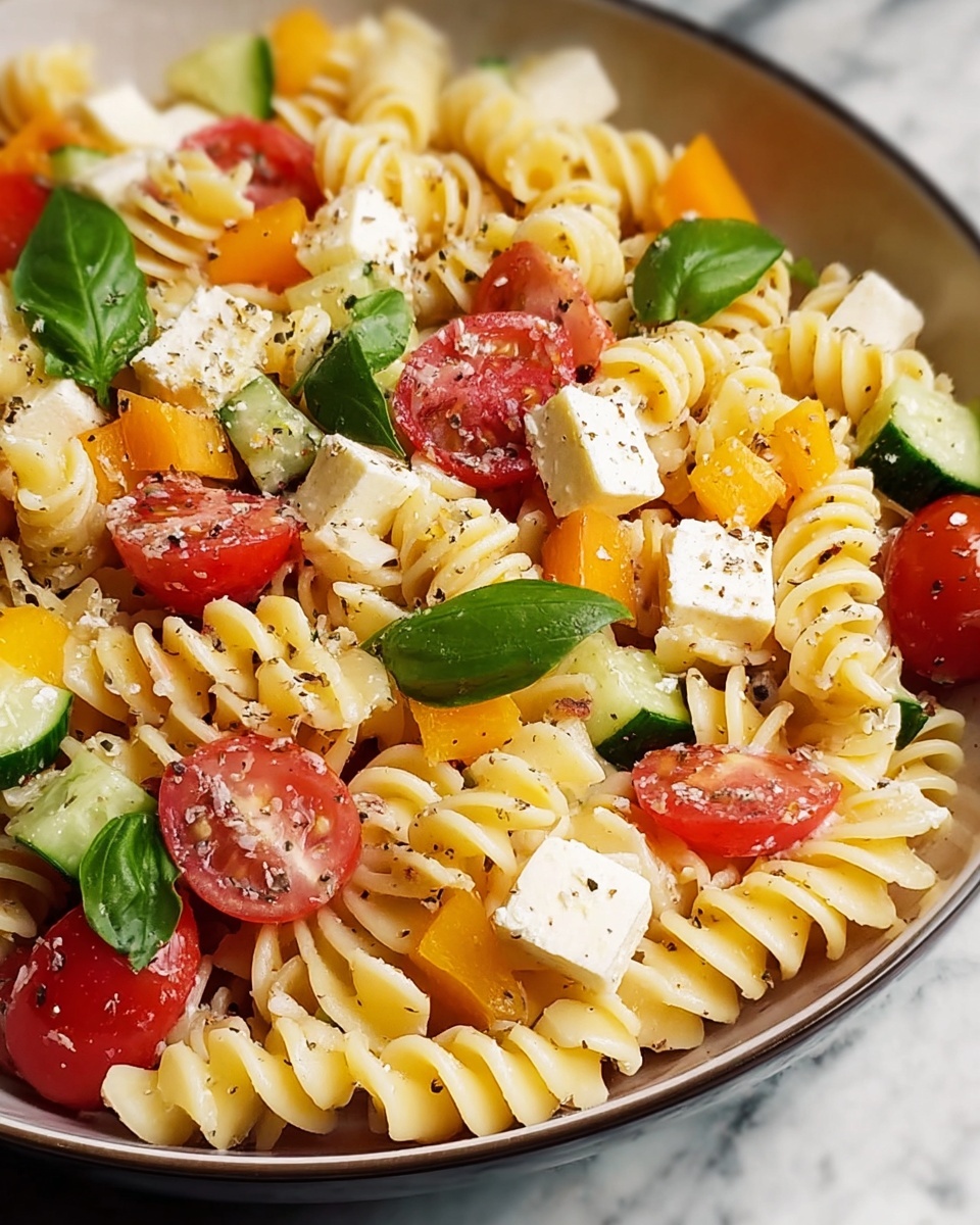 Vegetable Pasta Salad with Cherry Tomatoes and Fresh Herbs Recipe - Recipe Image