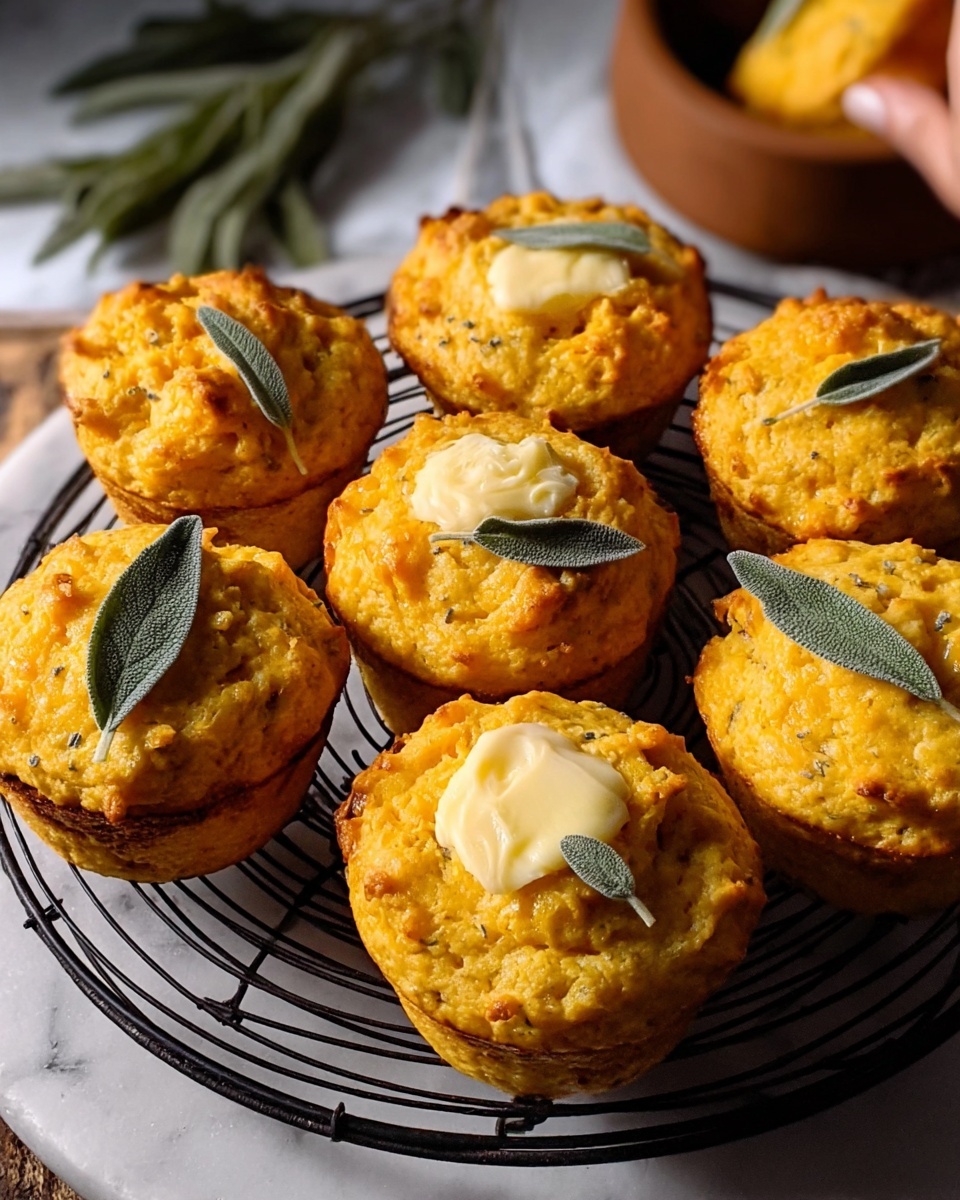 Cheddar Apple Cornbread Muffins with Maple Sage Butter Recipe - Recipe Image